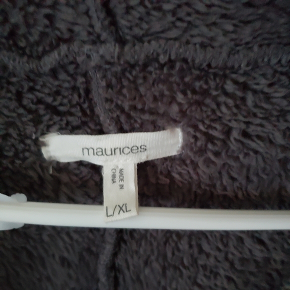 Maurices Gray Open Sherpa Hooded Cardigan Pocket large xlarge - Picture 11 of 12